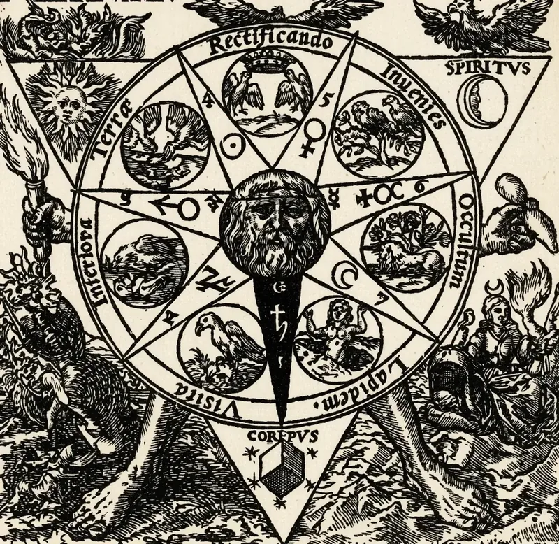 Alchimistischer Siebenstern mit den sieben Planetenkräften